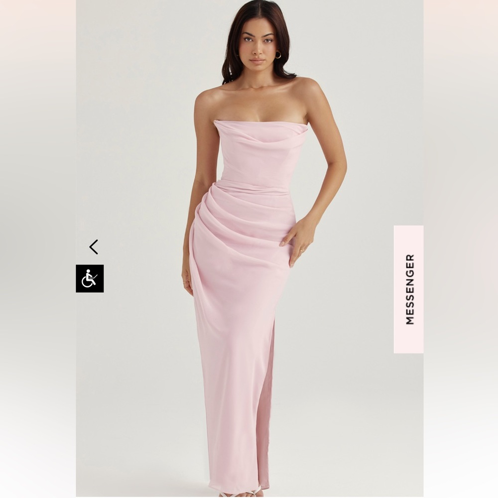 House of CB Adrienne PINK QUARTZ STRAPLESS GOWN